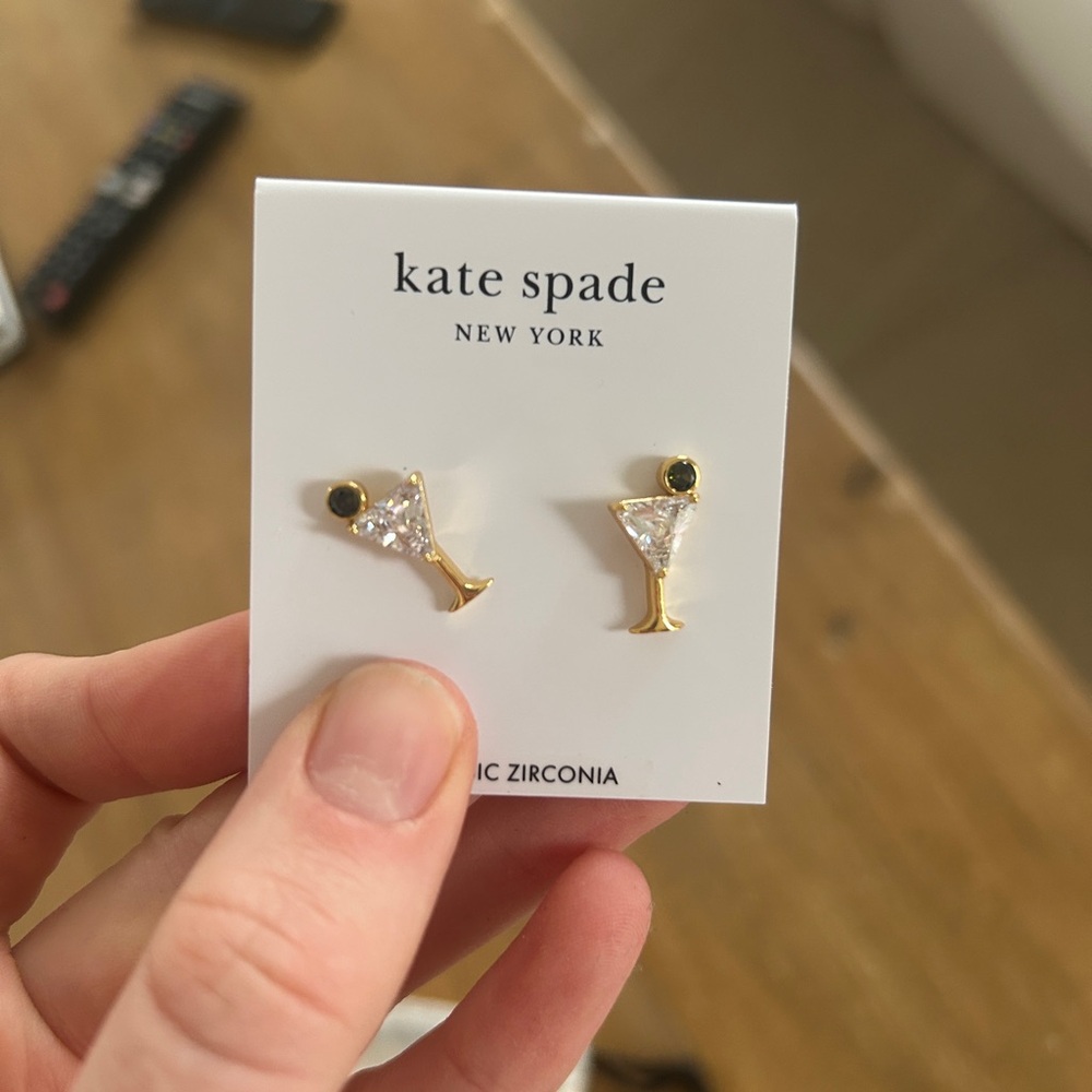 Kate Spade Gold and Silver Martini Stud Earrings